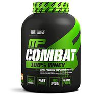 MusclePharm Combat 100% Whey, Muscle-Building Whey Protein Powder, 25 g of Ultra-Premium, Gluten-Free, Low-Fat Blend of Fast-Digesting Whey Protein, cappuccino, 5-Pound, 68 Servings