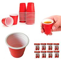 160 Mini Red Cup 2oz Hard Plastic Disposable Jello Jelly Shot Glasses Party