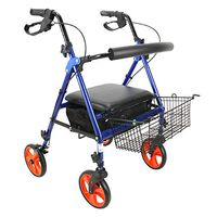 YXIUER Lightweight Aluminum Rollator, Adjustable Rolling Walker with Seat for Elderly, Disabled, Limited Mobility Patients, Walking Stabilizer with Four Wheels, 364 lb. Weight Capacity