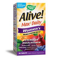 Nature's Way Alive! Max3 Daily Women's Multivitamin, Food-Based Blends and Antioxidants, 90 Tablets