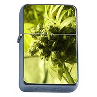 Vintage Marijuana Flip Top Dual Torch Lighter S10 Smoking Cigarette Smoker 420 Weed