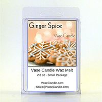 Vase Candle 2 Ginger Spice Melts | 2.8 oz Premium Highly Scented Soy Paraffin Wax Tarts | 50 Hours