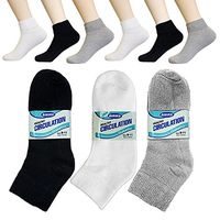 9 Pair Diabetic Ankle Circulatory Socks Health Support Mens Loose Fit Size 9-11