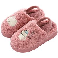 residentD 🌷🌷3.5-10Y Toddler Kids Home Slippers Baby Girls Boys Cartoon Warm Indoors Floor Shoes (Age:4.5-5Years, Red)
