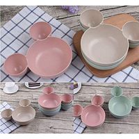 Bravet Baby Children's Cartoon Fruit Plate Dishes Tableware Adiabatic Plastic Bowl Snack Bowl