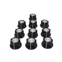 Taiss / 10pcs Silver Tone Top Rotary Knobs for 6 mm Dia. Shaft, Potentiometer Switch Knob Top Diameter: 19mm Black A02-6mm