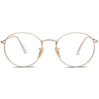 SOJOS Anti Blue Light Glasses Round Eyewear Frames Blue Light Blocking Lens SJ5024 with Gold Frame/Anti-blue Light Lens