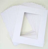 Pack of 25 11x14 White Picture Mats Mattes with White Core Bevel Cut for 8x10 Photo