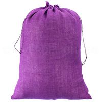 5 Pack - CleverDelights 18" x 24" Purple Burlap Bags with Natural Jute Drawstring - Christmas Present Holiday Gunny Sack Pouch Bags