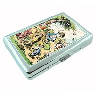 Perfection In Style Silver Cigarette Case Metal Wallet Alice in Wonderland Design D005