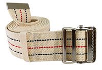 Secure SGBM-60S Patient Transfer and Walking Gait Belt with Metal Buckle and Belt Loop Holder for Caregiver, Nurse, Therapist, etc. (60" x 2" (Beige/Striped))
