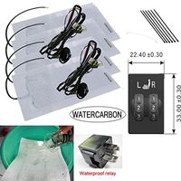 WATERCARBON Waterproof Heated seat for Toyota RAV4 Special-Purpose 2 Wheel Switch Built-in Car Heated Seat Heater Pad Seat Warmer Covers Kit Carbon Fiber Premium White Heating pad 2 Seats