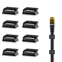Ethernet Cable Clips Wires Clamp (Black Set of 50) with Self-Adhesive Pads Nylon Cable Holder for Telephone or Ethernet Cords Tidy and Organisers