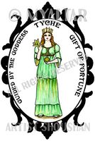 Guided By Goddess Tyche Gift of Fortune 4"x6" Set of 6 Linen Postcards