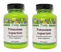 Daily Manufacturing -Potassium Aspartate 99 MG Elemental |150 Capsules, 2 Pack