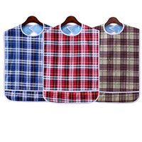 Adult Bib (3 Pack) Washable Reusable Waterproof Clothing Protector with Crumb Catcher for Men and Women 30"