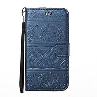 Moto G4 / G4 Plus Wallet Case, ESSTORE Retro Elephant PU Leather Protective Covers with Card Slot Holder Wallet Case for Motorola Moto G4 / G4 Plus,Blue