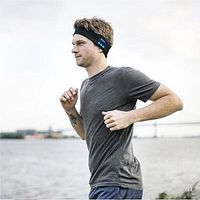Megadream Portable Rechargeable Indoor and Outdoor Bluetooth Headset Earphone Hands-free Music Play Headband Headwrap Cap for Sports Excercise Traning Compatible for All Bluetooth Enable Devices