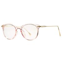 COASION Blue Light Blocking Glasses for Women Vintage Round Anti Blue Ray Computer Game Eyeglasses (Clear Pink/Gold)