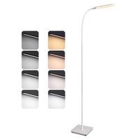 LISUCI Floor Lamp Led Dimmable Light Stable Standing Lamp 4 Colors and 4 Brightness Levels with Adjustable Gooseneck for Reading Room Bedroom Office