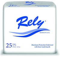 Rely Maximum Protection Underwear (Adult Pull-up) with Inner Leak Guards, Large (44" - 58"), Pack of 25