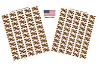 Made in USA! 100 Maryland 1.5" x 1" Self Adhesive State Flag Stickers, Two Sheets of 50, 100 Maryland Sticker Flags Total
