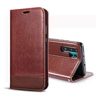 JUNXI Phone case Phone Cover Double-Sided Absorption Splicing Horizontal Flip Leather Case for Huawei P30 Pro, with Holder & Card Slots & Lanyard (Black) Strong Quality and Durable (Color : Brown)