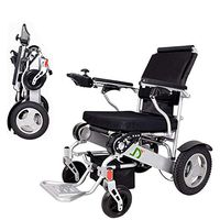 CMmin Intelligent Lightweight Folding Electric Wheelchair,Deluxe Fold Foldable Power Compact Mobility Aid Wheel Chair, Dual Battery, Longest Driving Range Power Wheelchair