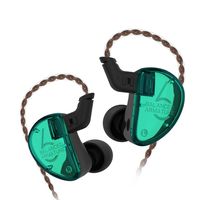 KZ AS06 in Ear Monitor Yinyoo 3BA Balanced Armature Driver Headphones Stereo Bass Sound Kz Audio Wired Earphones Noise Isolating IEM Earbuds Headset Without Mic(Cyan no mic)