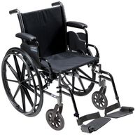 Drive Medical Cruiser III Light Weight Wheelchair with Various Flip Back Arm Styles and Front Rigging Options, Flip Back Removable Desk Arms/Swing Away Footrests, Black, 16 Inch