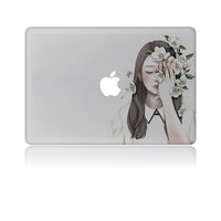 Girl with White Cherry Removable Vinyl Laptop MacBook Sticker Decal for Apple Notebook MacBook Air Pro Retina 13 Inch