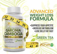 AurumRX All Natural 100% Pure Supplement Garcinia Cambogia with Green Tea Leaf Extract - Appetite Suppressant, Carb Blocker, Weight Loss Program Pills in Veggie Capsules