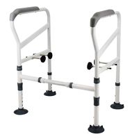 AXD Folding Clip-On Toilet Safety Frame, Adjustable Bath Hand Rail Handrail with Anti-Slip Armrest Rubber Suction Cups, for Elderly Disabled