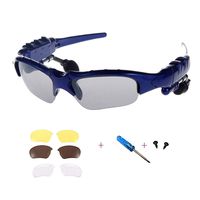 Wireless Bluetooth Headphones Stereo 4.1 Music Anti-ray Bluetooth Sunglasses for Men Support Both Headset and Hands-Free for All Kinds of Cell Phone (Blue-Gray)