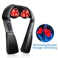 Back Massager, Shiatsu Neck Shoulder Massager with Heat,Electric Deep Tissue 3D Kneading Massage for Muscles Pain Relief Relax Home,Office,Car Use (Grey-Black)