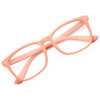 GAOYE Blue Light Blocking Glasses for Women Men,Square Nerd Eyeglasses Anti UV Ray Computer Gaming Glasses - GYC8082 (Matte Orange/Transparent Lens)