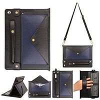 elecfan iPad Mini 7.9 Case,Wallet File Folio Pocket PU Leather Cover with Pen Slot Case Smart Stand Cover Auto Wake/Sleep Case for iPad Mini 5/4/3/2/1 7.9 inch - Dark Blue/Black