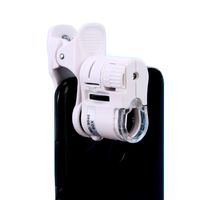 Jiusion 60X Mobile Clip-on Microscope & Naked Eye Magnifier 2 in 1, Portable Mini Loupe with LED/UV Lights for Cash Jewelry Coin Detection Micro Lens Camera for iOS Android Samsung OnePlus Phone
