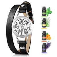 Birthday Gifts for Women Essential Oil Diffuser Bracelet with Lavender, Peppermint, Sweet Orange and Lemongrass Unique Gift Idea for Girlfriend, Mother, Coworker, Aunt-Heart Tree