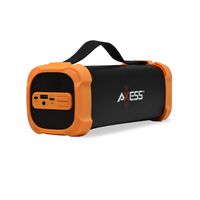 AXESS SPBT1073 Portable Indoor/Outdoor Bluetooth Media Speaker with Built-In 3.5mm Line-In Jack Rechargeable Battery and Subwoofer Orange