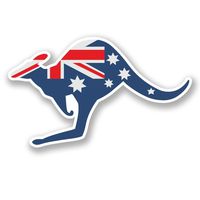 2 x 15cm- 150mm Australia Kangaroo Vinyl SELF ADHESIVE STICKER Decal Laptop Travel Luggage Car iPad Sign Fun #5812