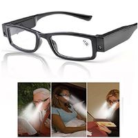 Bright Lighted Readers Nigthtime LED Reading Glasses with Light for Men Women Reading in Dark Night, Black Frame, Lightweight (3.0)