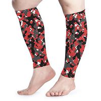 THONFIRE Calf Leg Compression Sleeve for Unisex Red Black Camo Maternity Varicose Veins Arm Cooling Cover