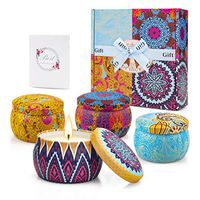 TOFU Candles, Natural Scented Soy Candle Gifts Set, 4.4 oz Highly Scented and Long Burning Portable Travel Tin Candles with Pure Essential Oil, Popular Women Gifts Mothers Day Gifts for Mom, 4 Pack
