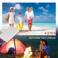 Cewaal Folding Projector Curtain, 4:3 60" Indoor Outdoor Film Theater Movie Projection Screen Curtain Projector Matte White for Home Viedio