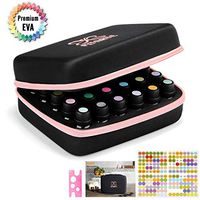 Essential Oils Storage, FITATE Essential Oils case for 30 Bottles, Waterproof, Shockproof & Durable, Holding Up to 5/10/15 ml Bottles with Bottle Opener, Label Stickers&Gift Card (Cinnamon PINK)