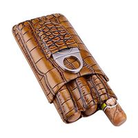 WLBOX Cigar Holster, Travel Portable Leather Cigar Box Cigar Tube Cigar Set with Cigar Scissors, Men's Gift 3