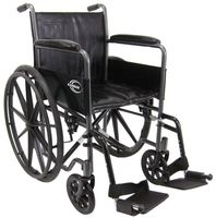 Karman Healthcare KN-800T Deluxe Standard Wheelchair with Fixed Armrests, Silver Vein, 18" Seat Width