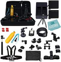 CDE Complete Kit for GoPro HERO7 / HERO6 / HERO5 Black: 2 Batteries +Charger +37pc accessory Kit. Outdoor HERO 7 / 6 / 5 Bundle: 2xBT +Charger +Head & Chest Strap +Grip +Tripod +Suction Cup &More