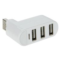 MuchBuy White 3 Ports USB 2.0 Mini Rotate Splitter Adapter Hub for PC Notebook Laptop
